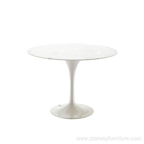 table Carrara marble and white aluminium base table